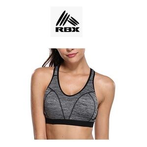 RBX Gray and Black Wireless Padded CrossBack
Racerback Sports Bra L